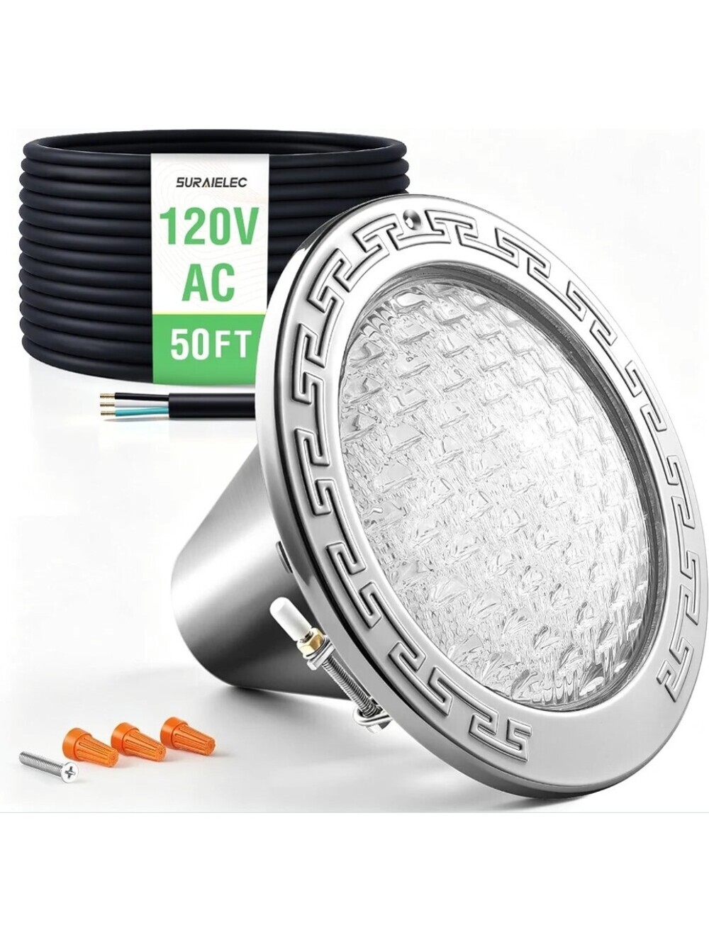120V LED Pool Light 10 Inch PAR56 6000K Cool White 50FT Cord